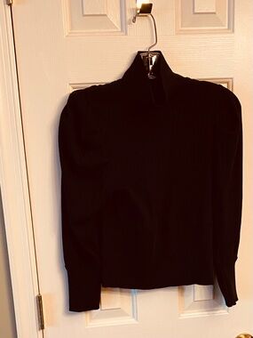 Free People Black Ribbed Mock Turtleneck Sweater